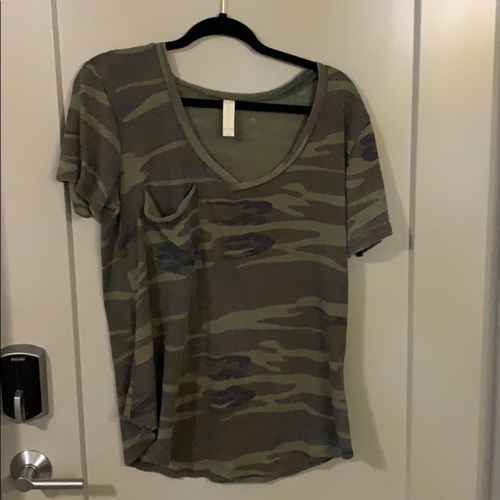 Camo V-Neck Tee